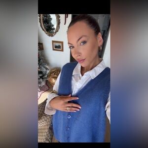 Blue mohair(wool) vest